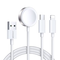 Kábel 3v1 USB-A s indukčnou nabíjačkou + 1x iPhone Lightning + 1x U