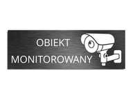 Plaketa Monitorovaný objekt, monitorovacia kamera, samolepiaca, 8x24cm Plaketa Monitorovaný objekt, monitorovacia kamera, samolepiaca, 8x24cm