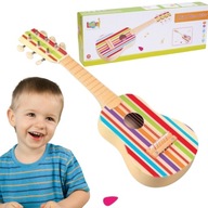 LELIN Drevená klasická gitara pre deti - dúhová