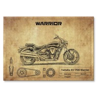 Yamaha XV 1700 Warrior Metal Poster Darček L Yamaha XV 1700 Warrior Metal Poster Darček L