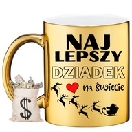 ZLATÝ hrnček PRE DEDKA AKO VIANOČNÝ DARČEK, NAJLEPŠÍ DEDKO ZLATÝ hrnček PRE DEDKA AKO VIANOČNÝ DARČEK, NAJLEPŠÍ DEDKO