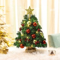 Malý vianočný stromček s guličkami a 40 cm LED osvetlením