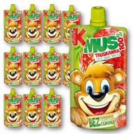 KUBUŚ Ovocná pena JAHODA jablko banán 12x 100g KUBUŚ Ovocná pena JAHODA jablko banán 12x 100g