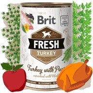 Brit Fresh Turkey Mokré krmivo pre psov s hráškom 6 x 400g Morka Brit Fresh Turkey Mokré krmivo pre psov s hráškom 6 x 400g Morka