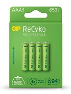 GP ReCyko AAA batérie 650mAh 4 ks. GP ReCyko AAA batérie 650mAh 4 ks.