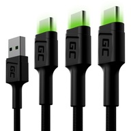 Green Cell 3x 200 cm GC Ray USB - sada USB-C