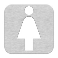 Malý piktogram dvierok Dámska toaleta Lady Dibond Silver 10x10 cm Malý piktogram dvierok Dámska toaleta Lady Dibond Silver 10x10 cm