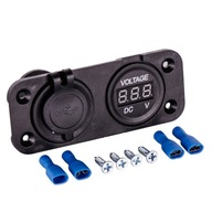 VODEODOLNÁ ZÁSUVKA ZAPAĽOVAČA 12V USB VOLTMETER VODEODOLNÁ ZÁSUVKA ZAPAĽOVAČA 12V USB VOLTMETER