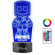 3D LED nočná lampa Fortnite Marshmello pre deti Darujte svoje meno 3D LED nočná lampa Fortnite Marshmello pre deti Darujte svoje meno