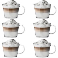 Sada 6 pohárov s uškom, 350 ml, sklenené hrnčeky Alma, poháre na kávu latte Sada 6 pohárov s uškom, 350 ml, sklenené hrnčeky Alma, poháre na kávu latte