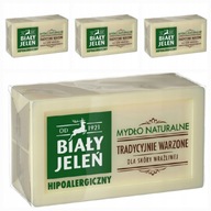SADA 4 MYDIEL BIELY JELEN 4x Prírodné GREY Hypoalergénne mydlo SADA 4 MYDIEL BIELY JELEN 4x Prírodné GREY Hypoalergénne mydlo