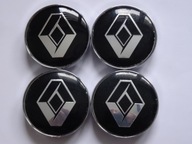 4x Stredové krytky Emblémy pre ráfiky RENAULT 60 mm čierne 4x Stredové krytky Emblémy pre ráfiky RENAULT 60 mm čierne