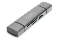 Čítačka kariet DIGITUS 3-portový USB typ C/USB 3.0 Čítačka kariet DIGITUS 3-portový USB typ C/USB 3.0