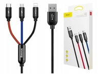 Kábel BASEUS 3v1 Micro-USB Lightning Type-C 3,5A Kábel BASEUS 3v1 Micro-USB Lightning Type-C 3,5A