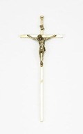 21cm Mosadzný kovový kríž na stenu elegantný