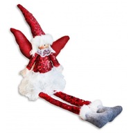 Vianočný anjel sediaci, 34 cm červený