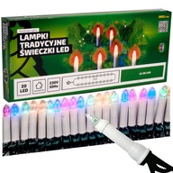 SVETLÁ VIANOČNÉHO STROMČEKA SVIEČKY PRL 20 LED 4M INTERIÉR S FAREBNÝMI KLIPKAMI SVETLÁ VIANOČNÉHO STROMČEKA SVIEČKY PRL 20 LED 4M INTERIÉR S FAREBNÝMI KLIPKAMI