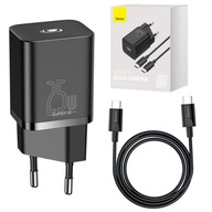 Baseus 25W nástenná nabíjačka + USB-C kábel pre Samsung Galaxy S24 S23 Baseus 25W nástenná nabíjačka + USB-C kábel pre Samsung Galaxy S24 S23