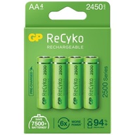 4 x batérie GP ReCyko 2500 AA R6 2450 mAh 4 x batérie GP ReCyko 2500 AA R6 2450 mAh