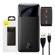 BASEUS VÝKONNÁ RÝCHLA NABÍJAČKA POWER BANK 30000MAH QC 20W 3X USB USB-C LED