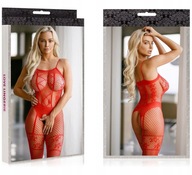 Červené otvorené body kombinéza so sieťovanou bielizňou Červené otvorené body kombinéza so sieťovanou bielizňou