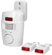 Mini bezdrôtový alarm so sirénou, diaľkové ovládanie, 6 m, batéria, 2 diaľkové ovládače
