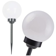 Záhradná guľa LED solárna lampa Biely lak na nechty 15 cm