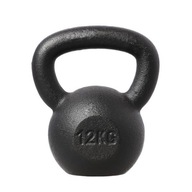 KETTLEBELL liatinová činka 12kg ČIERNA s rukoväťou