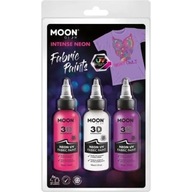 Farby na látky, oblečenie, tričká, 3x30ml, UV farby, sada ultrafialových farieb Farby na látky, oblečenie, tričká, 3x30ml, UV farby, sada ultrafialových farieb