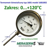 1681002 Bimetalický TEPLOMER 0-120 °C 100mm G1 / 2