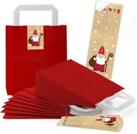 25 červených papierových tašiek Santa Clausa