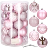 NEZRUŠITEĽNÉ GULE NA VIANOČNÝ STROMČEK RUŽOVÁ 8CM 30KS SET NEZRUŠITEĽNÉ GULE NA VIANOČNÝ STROMČEK RUŽOVÁ 8CM 30KS SET