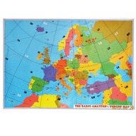 Mapa Európy VHF krajín a lokátorov 68cmx48cm