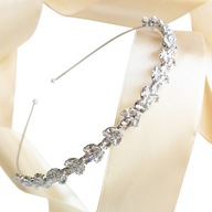 Svadobná čelenka so zirkónmi, strieborná, večerná elegancia, vysoká kvalita Svadobná čelenka so zirkónmi, strieborná, večerná elegancia, vysoká kvalita