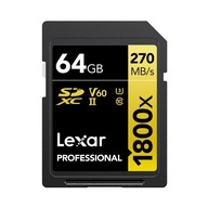 Profesionálna 1800x UHS-II U3 ​​karta Lexar SDXC 64GB
