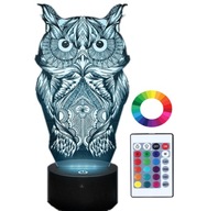 Nočná lampa s 3D LED gravírovaním menom Bird Owl Nočná lampa s 3D LED gravírovaním menom Bird Owl