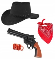 KOMBINOVANÁ SÚPRAVA VYNIKAJÚCEHO ČIAPKU, ČIERNA BANDAMA, REVOLVER + ČIAPKY KOMBINOVANÁ SÚPRAVA VYNIKAJÚCEHO ČIAPKU, ČIERNA BANDAMA, REVOLVER + ČIAPKY
