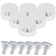 6x Biele LED halogénové svietidlo + 6x GU10 stud 6x Biele LED halogénové svietidlo + 6x GU10 stud
