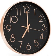VEĽKÉ MODERNÉ NÁstenné HODINY ČIERNE RUŽOVÉ ZLATÉ 30cm BEZZVUKOVÉ PLYNULE VEĽKÉ MODERNÉ NÁstenné HODINY ČIERNE RUŽOVÉ ZLATÉ 30cm BEZZVUKOVÉ PLYNULE