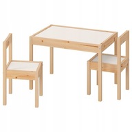 Detský stolík Ikea latt + 2 stoličky, súprava borovica