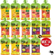 BOBSNAIL OVOCNÁ MOUSE bez cukru Smoothie PEŇAŠKA ZMES CHUTÍ 120G x14 1,68KG BOBSNAIL OVOCNÁ MOUSE bez cukru Smoothie PEŇAŠKA ZMES CHUTÍ 120G x14 1,68KG