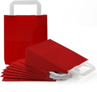 50 červených papierových darčekových tašiek s rúčkou
