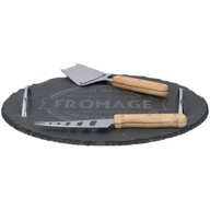 Alpina - Súprava na servírovanie syra (podnos, nôž a krájač), priemer 30 cm Alpina - Súprava na servírovanie syra (podnos, nôž a krájač), priemer 30 cm