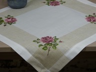 Obrus 85x85 TIM s ružovou výšivkou Obrus 85x85 TIM s ružovou výšivkou