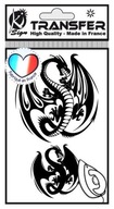 Nažehľovacia etiketa mini Dragons, čierna