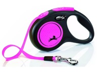Vodítko FLEXI New Neon S (5 m -15 kg) Čierno-ružové Vodítko FLEXI New Neon S (5 m -15 kg) Čierno-ružové