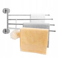 Nástenný kúpeľňový vešiak na uteráky s chrómovou rukoväťou