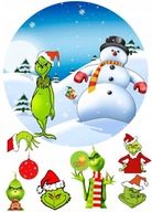 GRINCH Koláčová oblátka Kruhové znaky Potlač cukru A4 GRINCH Koláčová oblátka Kruhové znaky Potlač cukru A4