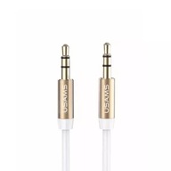 USAMS Audio jack adaptér 3,5 m - 3,5 m 1 m biela/biela USAMS Audio jack adaptér 3,5 m - 3,5 m 1 m biela/biela