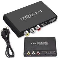 Prepnite RCA AV Cinch 2x HDMI na HDMI rozdeľovací adaptér Prepnite RCA AV Cinch 2x HDMI na HDMI rozdeľovací adaptér